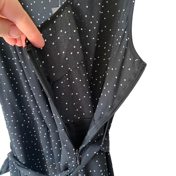 Stork & Babe Maternity Black Polka Dot Sleeveless Dress V-Neck Size Large NWT - Picture 5 of 10